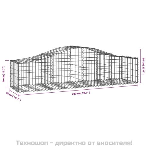 Габионни кошници арка 14 бр 200x50x40/60 см поцинковано желязо