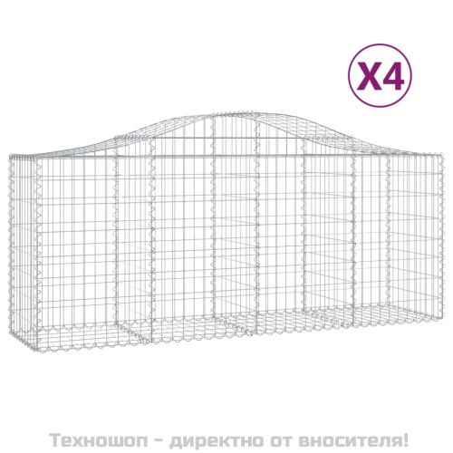 Габионни кошници арка 4 бр 200x50x80/100 см поцинковано желязо