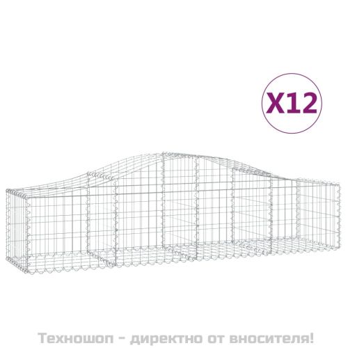 Габионни кошници арка 12 бр 200x50x40/60 см поцинковано желязо