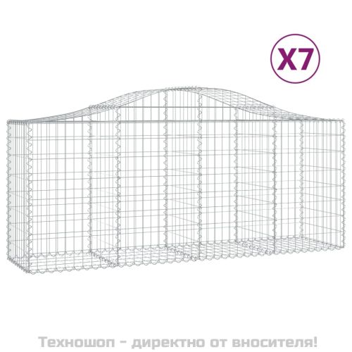 Габионни кошници арка 7 бр 200x50x80/100 см поцинковано желязо