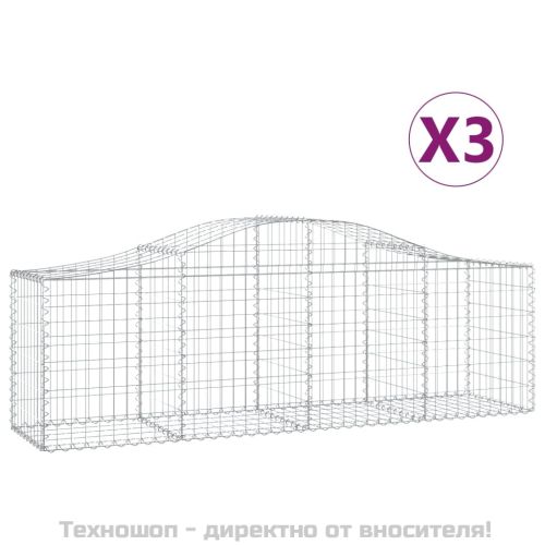 Габионни кошници арка 3 бр 200x50x60/80 см поцинковано желязо
