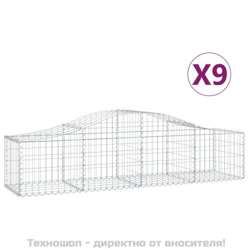 Габионни кошници арка 9 бр 200x50x40/60 см поцинковано желязо