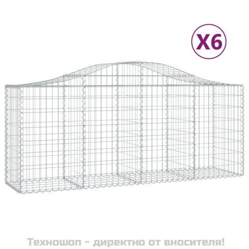 Габионни кошници арка 6 бр 200x50x80/100 см поцинковано желязо