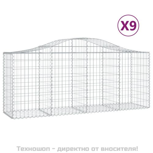 Габионни кошници арка 9 бр 200x50x80/100 см поцинковано желязо