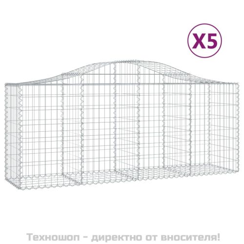 Габионни кошници арка 5 бр 200x50x80/100 см поцинковано желязо
