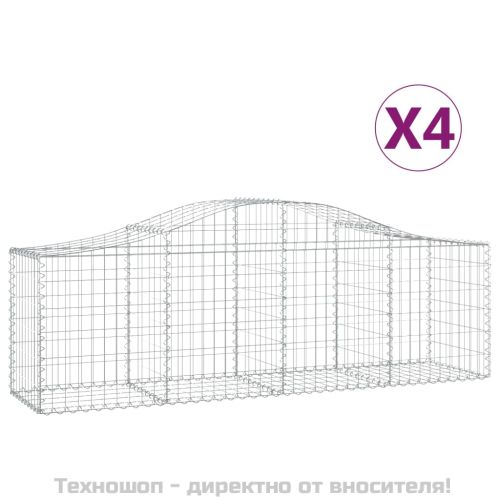 Габионни кошници арка 4 бр 200x50x60/80 см поцинковано желязо