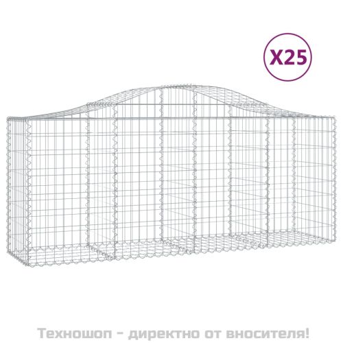 Габионни кошници арка 25 бр 200x50x80/100 см поцинковано желязо