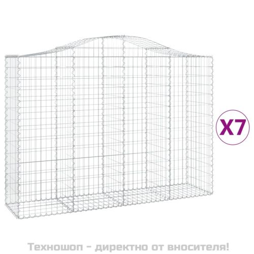 Габионни кошници арка 7 бр 200x50x140/160 см поцинковано желязо