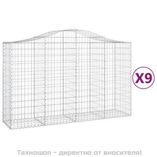 Габионни кошници арка 9 бр 200x50x120/140 см поцинковано желязо