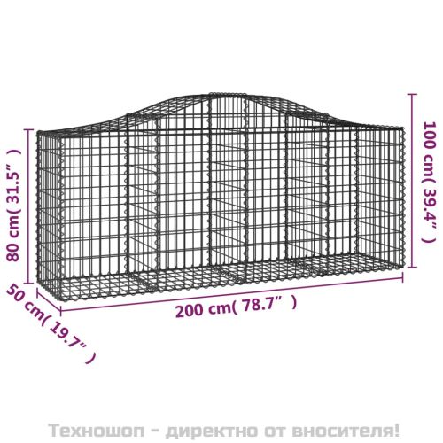 Габионни кошници арка 30 бр 200x50x80/100 см поцинковано желязо