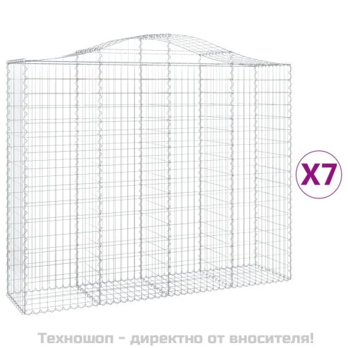 Габионни кошници арка 7 бр 200x50x160/180 см поцинковано желязо