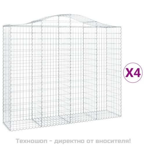 Габионни кошници арка 4 бр 200x50x160/180 см поцинковано желязо