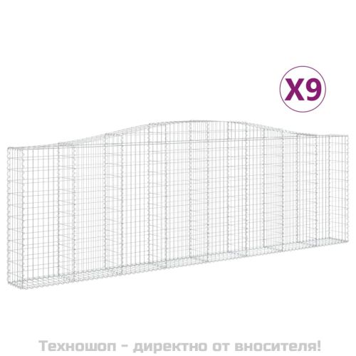 Габионни кошници арка 9 бр 400x30x120/140 см поцинковано желязо