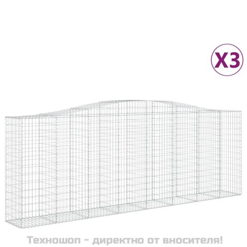 Габионни кошници арка 3 бр 400x50x140/160 см поцинковано желязо