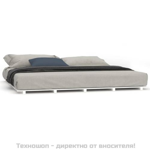 Рамка за легло, бяла, 160х200 см, бор масив