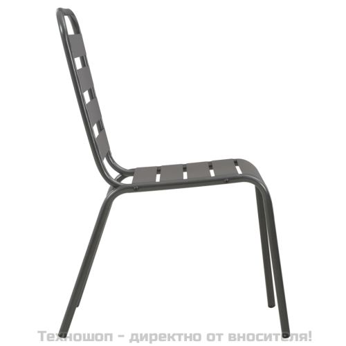 Стифиращи градински столове, 2 бр, стомана, сиви