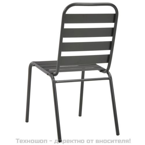 Стифиращи градински столове, 2 бр, стомана, сиви