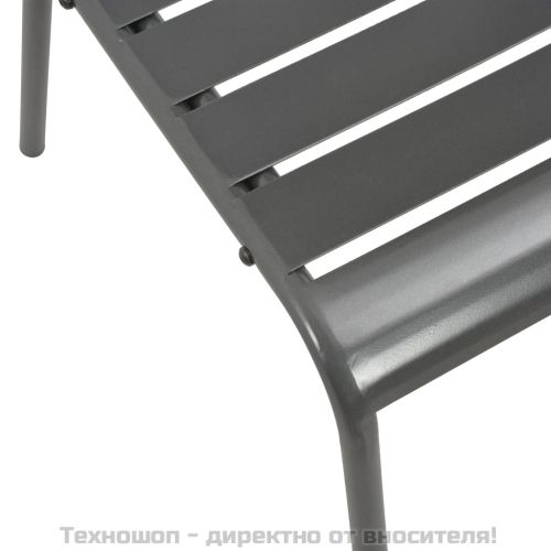 Стифиращи градински столове, 2 бр, стомана, сиви