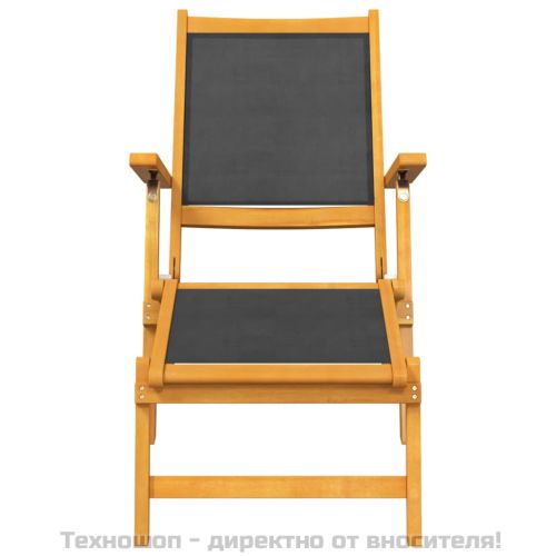 Външни шезлонги 2 бр акациево дърво масив и текстил