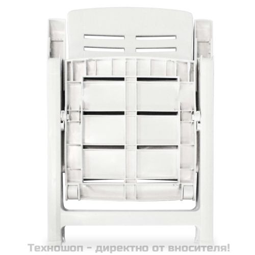 Градински трапезен комплект от 3 части бял полипропилен