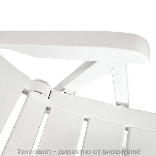 Градински трапезен комплект от 3 части бял полипропилен