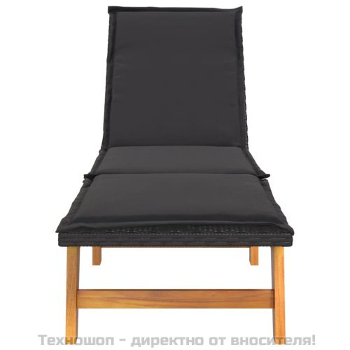 Шезлонги с шалте, полиратан и акациево дърво масив