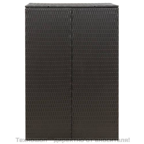 Единичен навес за кофа за смет, черен, 70x80x117 см, полиратан