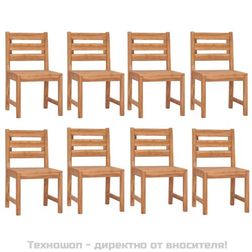 Градински трапезен комплект, 9 части, тиково дърво масив