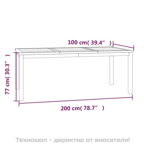 Градински трапезен комплект, 9 части, тиково дърво масив