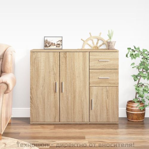 Бюфет, дъб сонома, 91x29,5x75 см, инженерно дърво