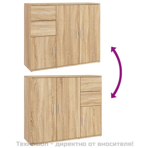 Бюфет, дъб сонома, 91x29,5x75 см, инженерно дърво