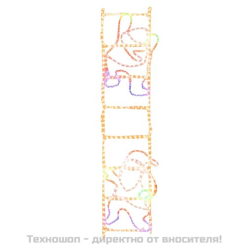 Сгъваема фигура Дядо Коледа върху стълба с 552 LED 50x200 см