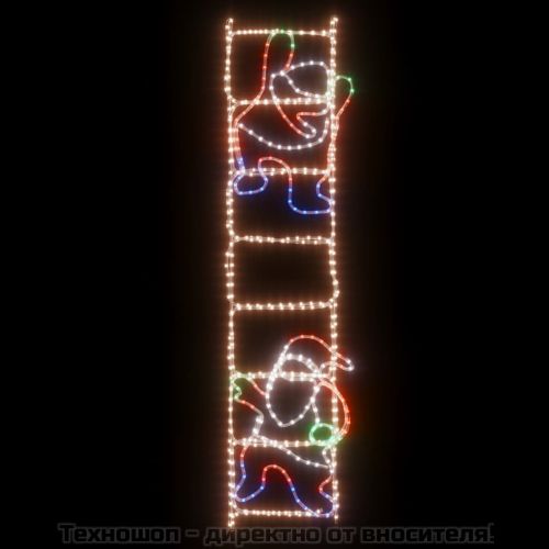 Сгъваема фигура Дядо Коледа върху стълба с 552 LED 50x200 см