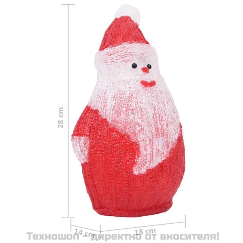 LED Дядо Коледа акрилна фигура, за закрито и открито, 28 см