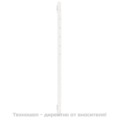 Стенна табла за спалня, бяла, 96x3x91,5 см, борово дърво масив