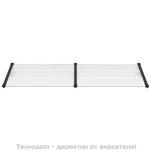 Навес за врата, черно и прозрачно, 239x90 см, поликарбонат