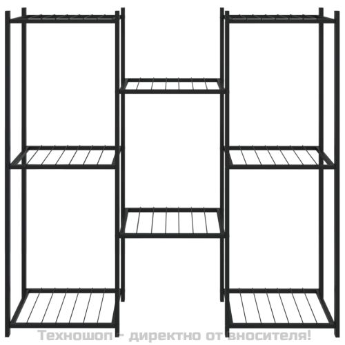 Стойка за цветя, 83x25x80 см, черна, желязо