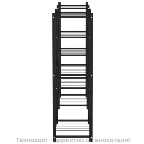 Стойка за цветя, 83x25x80 см, черна, желязо