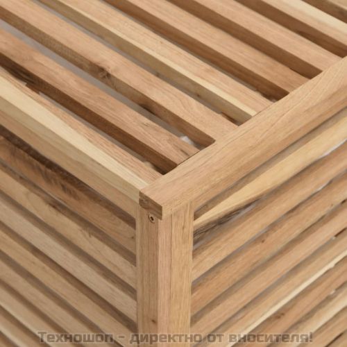 Кош за пране 45x45x65 см масивна орехова дървесина