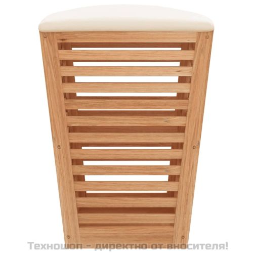 Табуретка за баня, 40,5x40,5x56 см, орехово дърво масив