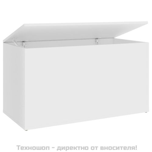 Сандък за съхранение, бял, 84x42x46 см, инженерна дървесина