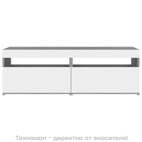 ТВ шкафове, 2 бр, с LED осветление, сив сонома, 60x35x40 см