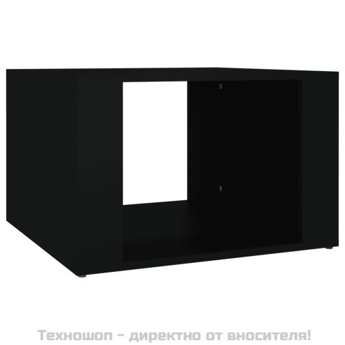 Нощна масичка, черна, 57x55x36 см, инженерно дърво