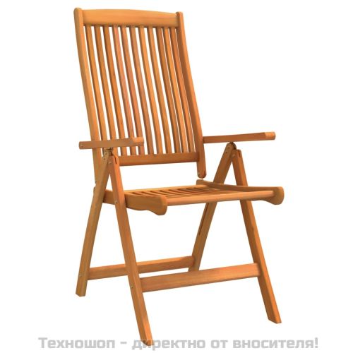 Сгъваеми градински столове, 2 бр, масивно дърво евкалипт