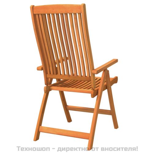 Сгъваеми градински столове, 2 бр, масивно дърво евкалипт