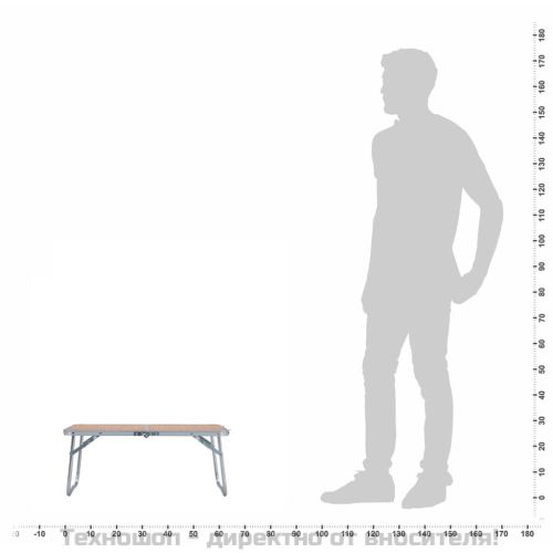 Сгъваема къмпинг маса, кафява, алуминий, 60x40 см