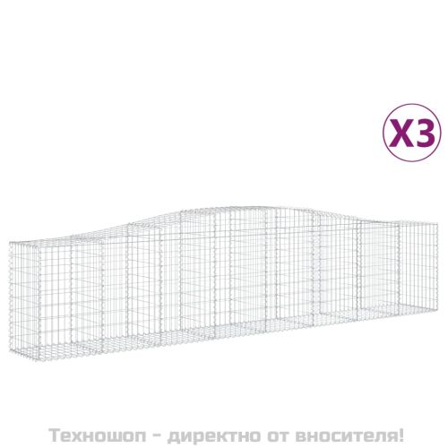 Габионни кошници арка 3 бр 400x50x80/100 см поцинковано желязо