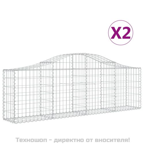 Габионни кошници арка 2 бр 200x30x60/80 см поцинковано желязо