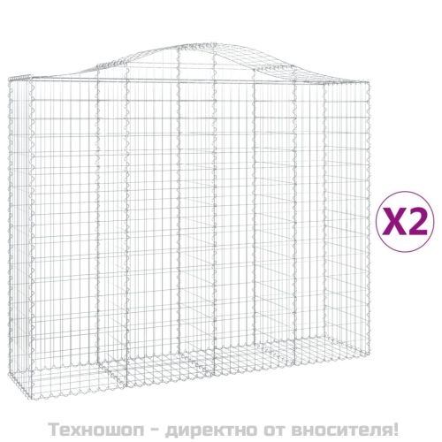 Габионни кошници арка 2 бр 200x50x160/180 см поцинковано желязо