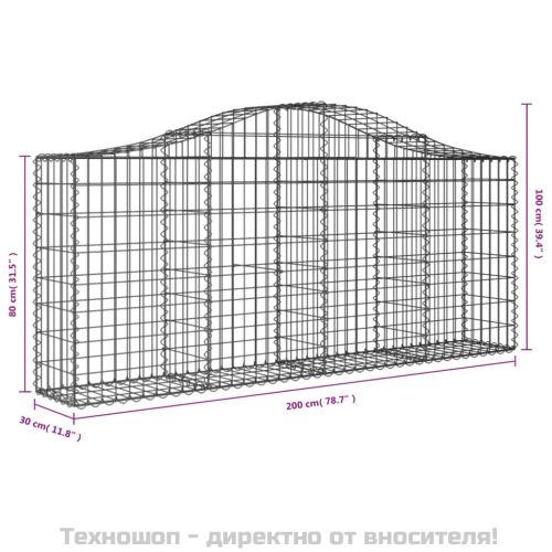 Габионни кошници арка 11 бр 200x30x80/100 см поцинковано желязо